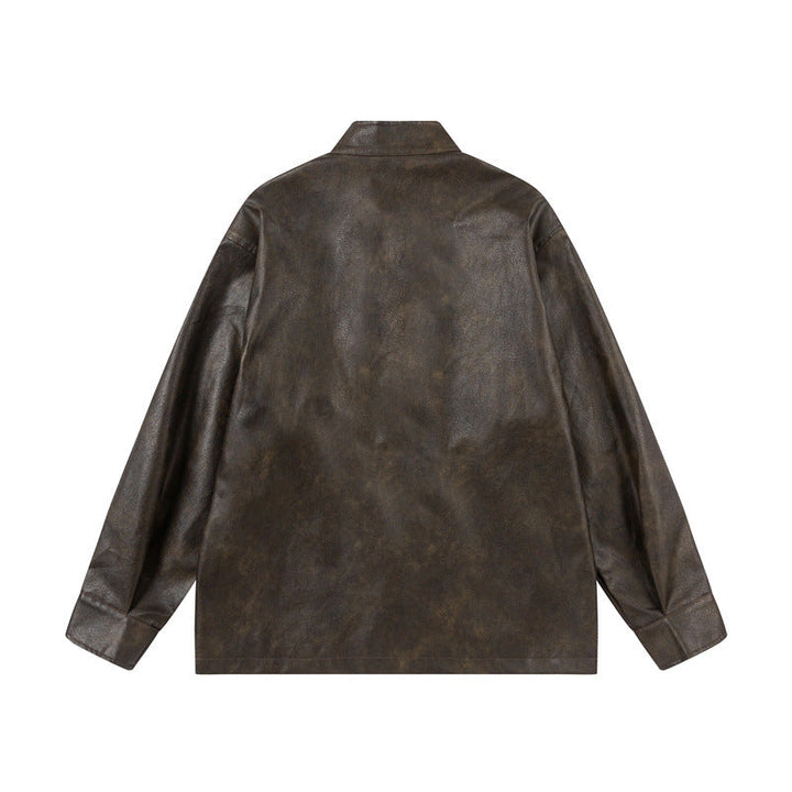 Unisex Asian inspired oversized jacket with mandarin collar and knot closures