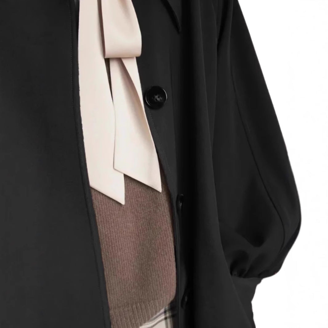 Ladies Long Fashionable Jacket with Large Collar