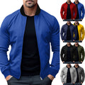 Men's sporty-elegant sweat jacket in bomber style with contrast collar and two-way zip