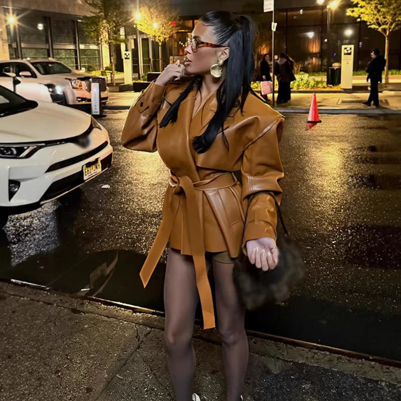 Jacket with Faux leather Women&