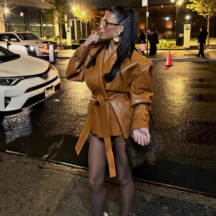 Jacket with Faux leather Women&