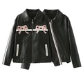 Women's Jacket with faux leather padded warm