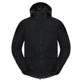 Men's  weatherproof hooded utility parka with flap chest pockets and sleeve patch panels