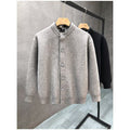 Men's Sweater Jacket with Stand-Up Collar