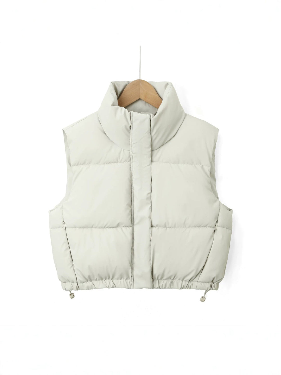 Women Padded Quilted Gilet with High Stand-Up Collar