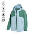 Men's lightweight two-tone water-repellent hooded jacket with full zip and elastic cuffs