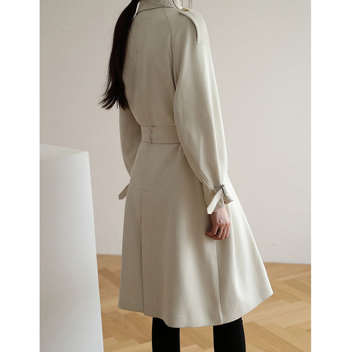 Ladies Elegant Trench Coat with Wide Collar
