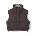 Women Padded Quilted Gilet with High Stand-Up Collar