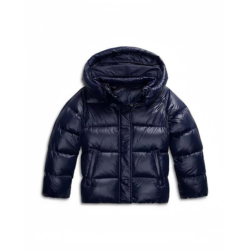 Ladies Quilted Padded Jacket with Hood, Boxy Cut and Water-Repellent Shell