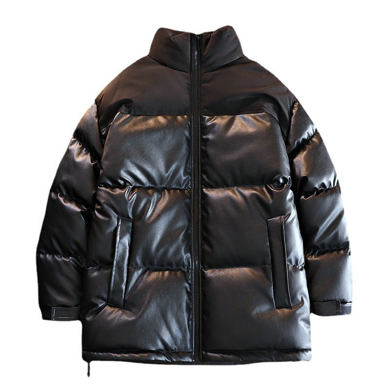 Unisex Padded Oversize Quilted Jacket with Stand-up Collar and Concealed Zip