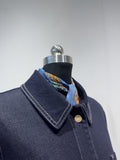 Jacket denim women's winter with pockets elegant