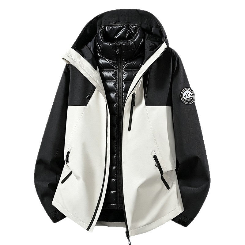 Jacket quilted unisex water-resistant windproof breathable