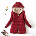 Parka women's lightweight quilted winter