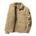 Men's Canvas Trucker Overshirt with all-over Teddy fleece lining and collar