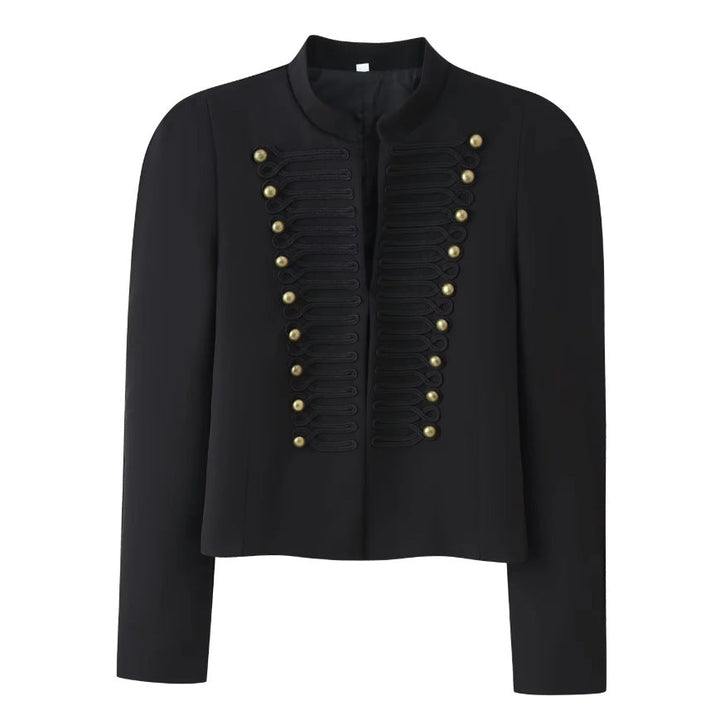 Ladies short jacket in hussar-inspired design with stand-up collar and decorative cords
