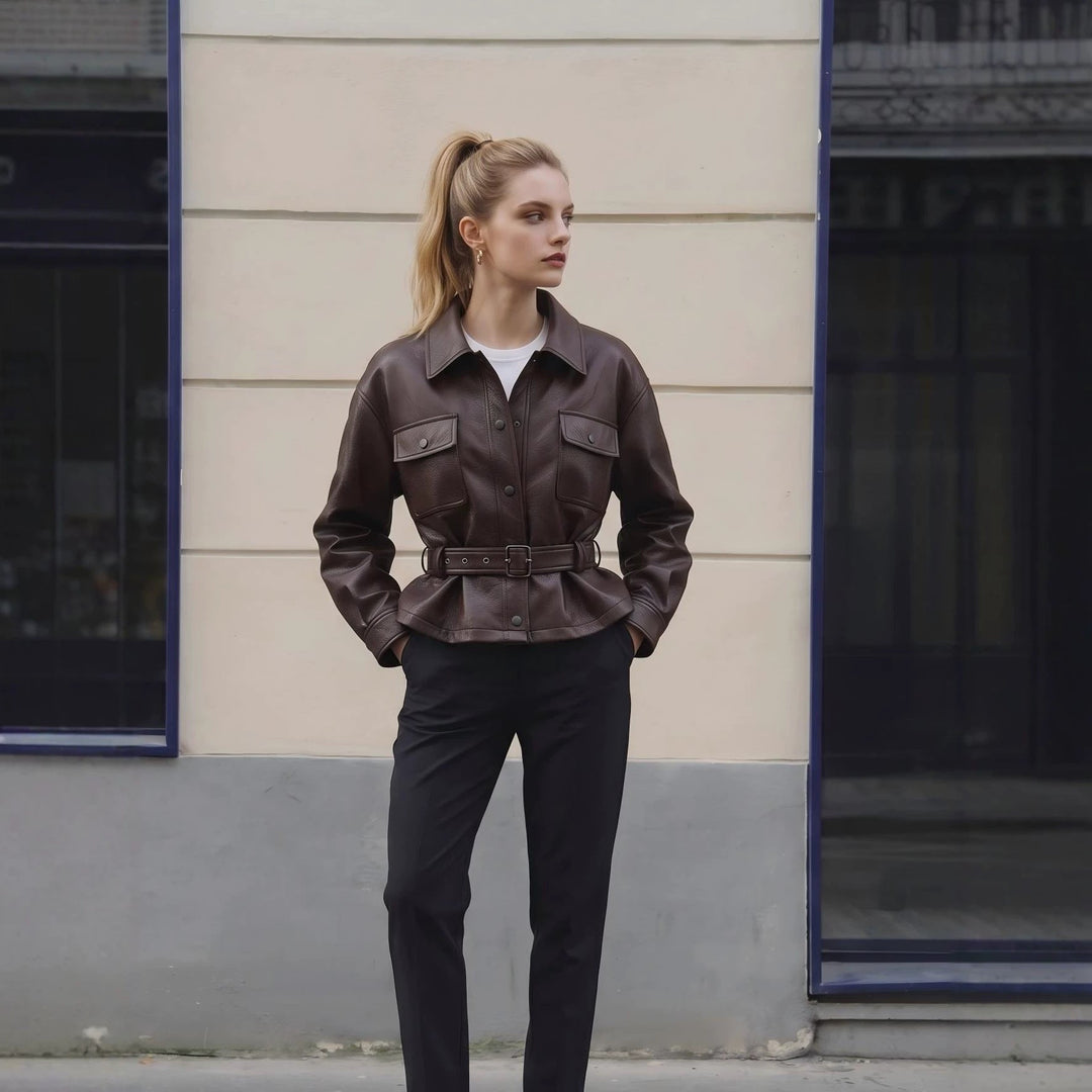 Jacket with Faux leather Women&