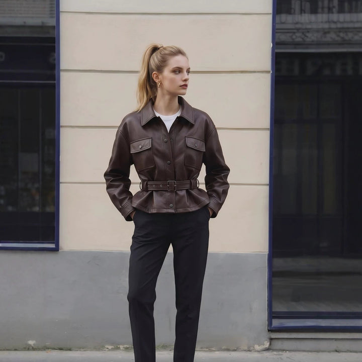 Jacket with Faux leather Women&
