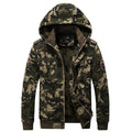 Men's Camouflage Utility Hoodie Jacket with Warm Teddy Lining