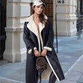 Women Long Trench Coat with Teddy Lining and Tailored Silhouette