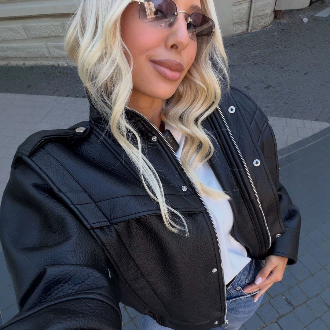 Jacket with Faux leather Women&