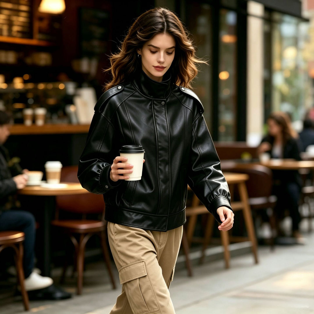 Jacket with Faux leather Women&