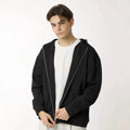 Men's nan minimalist zip hoodie with clean oversized cut and soft French terry lining