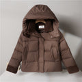 Womens non-padded short jacket in boxy cut with sherpa collar and adjustable drawstring hem