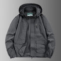 Men's Hooded Outdoor Jacket with Breathable Mesh Lining, Water-Repellent Ripstop Shell & Concealed Front Zip