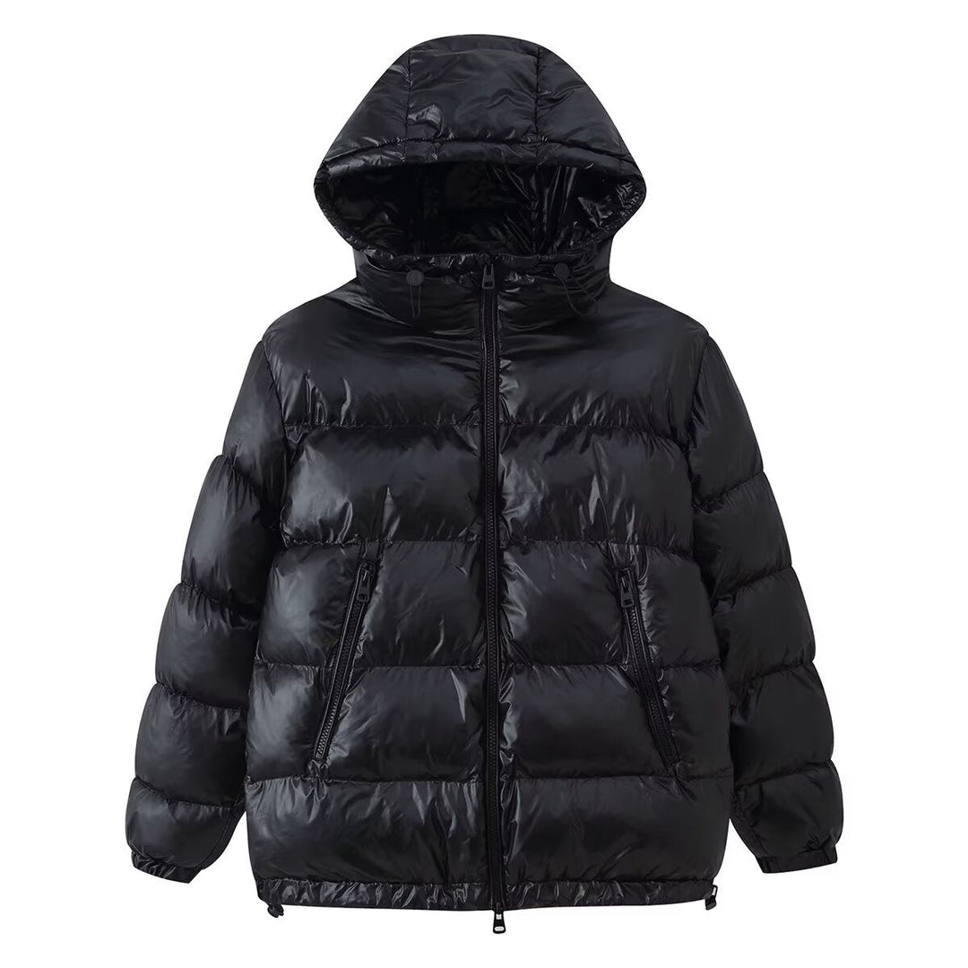 Women Quilted Oversized Thermal Jacket with Hood and Water-Repellent Surface