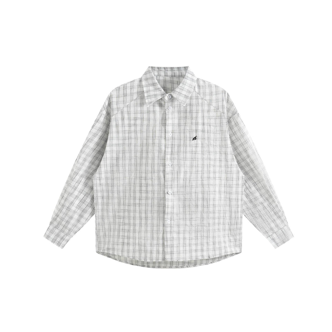 Unisex Oversize Shirt Jacket made of lightweight cotton blend with raglan sleeves and fine checked pattern
