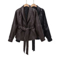 Women's Jacket with faux leather down warm