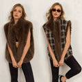 Women's Gilet with faux fur lightweight winter