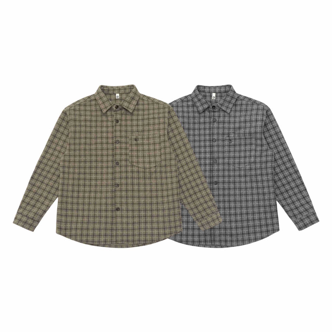 Unisex Checked Shirt Jacket-Overshirt made of Wool Blend