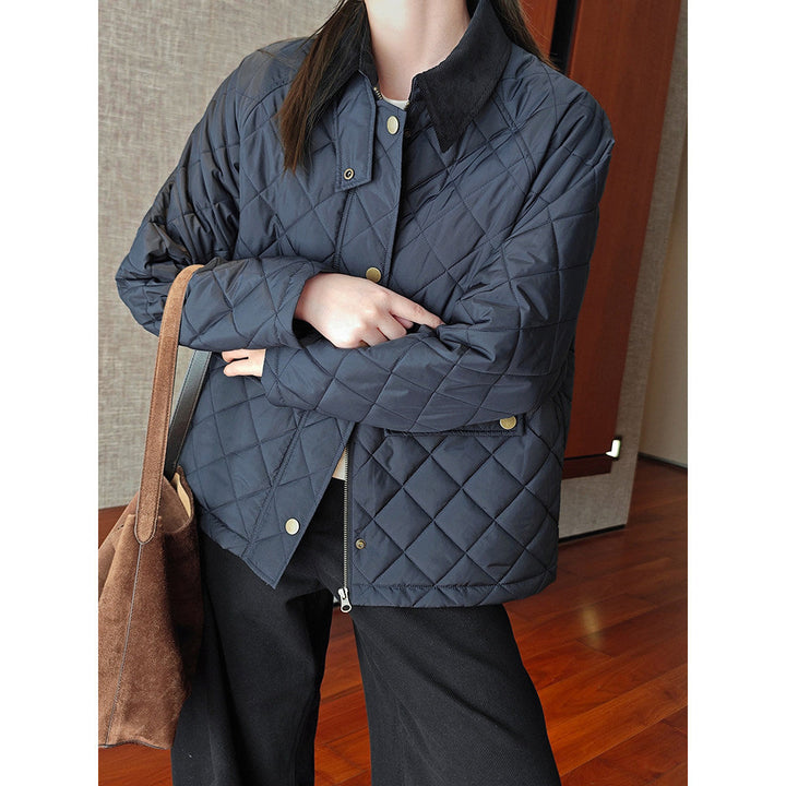 Ladies Quilted Jacket with High Collar