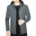 Men's Hooded Softshell Jacket with wind and water repellent membrane and zippered pockets