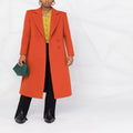 Women's Maxi-Length Wool Blend Long Coat with Slim Seam Design and Hidden Pockets