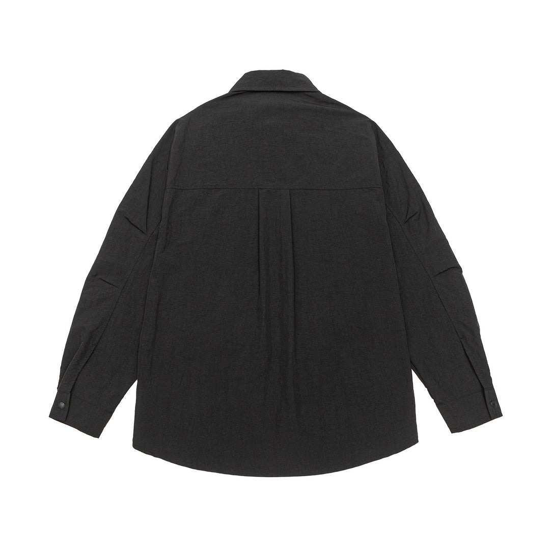 Unisex Light Overshirt in Coach Style with Shirt Collar and Chest Print