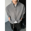 Men's cardigan with stand-up collar - with a relaxed fit with elastic cuffs for transitional weather