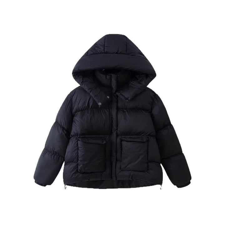Women Quilted Oversize Parka with XXL Hood and Flap Pockets