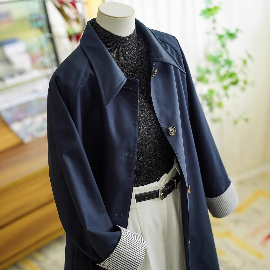 Women Elegant Trench Coat with Contrast Details