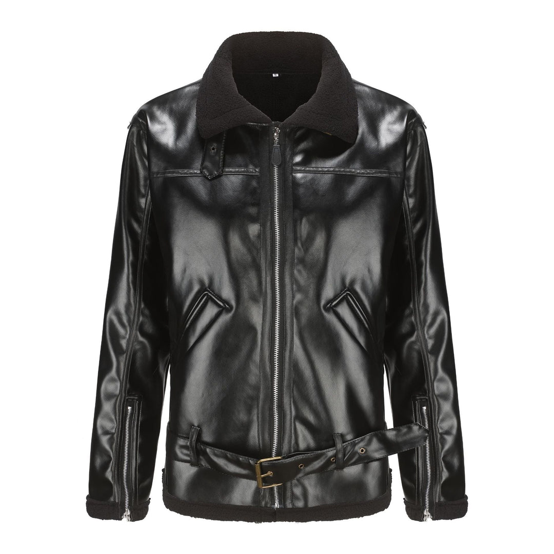 Jacket with leather synthetic men&