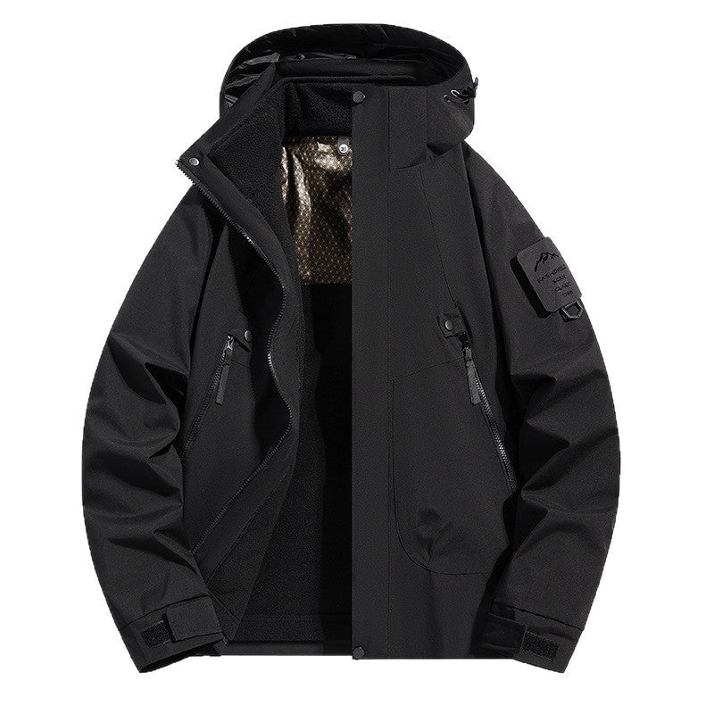 Women water-repellent softshell functional jacket with adjustable hood, windproof membrane and diagonal zip pockets