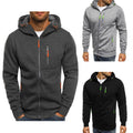 Men's functional hoodie jacket with full zip, chest and side pockets, and drawstring