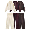 Ladies Boxy Hooded Jacket in Velvet Look with Full Zip and Elastic Hem