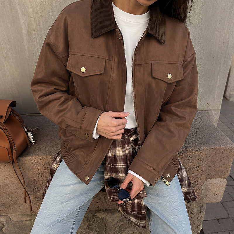 Jacket with Faux leather Women&