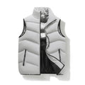 Men's Quilted Vest with high collar - practical pockets for transitional weather