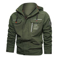 Men's water-repellent hooded field jacket with chest zip and multifunction pockets