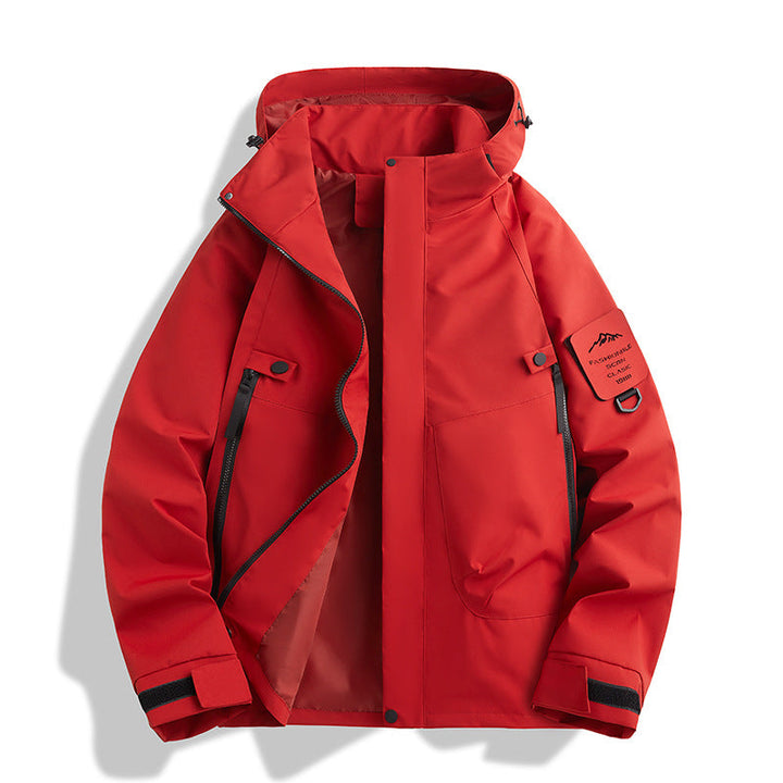Women water-repellent softshell functional jacket with adjustable hood, windproof membrane and diagonal zip pockets