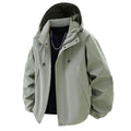 Men's Lightweight Waterproof Hooded Jacket in Oversized Cut with Elastic Cuffs & Concealed Zip