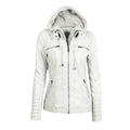 Women's Jacket with faux leather quilted padded